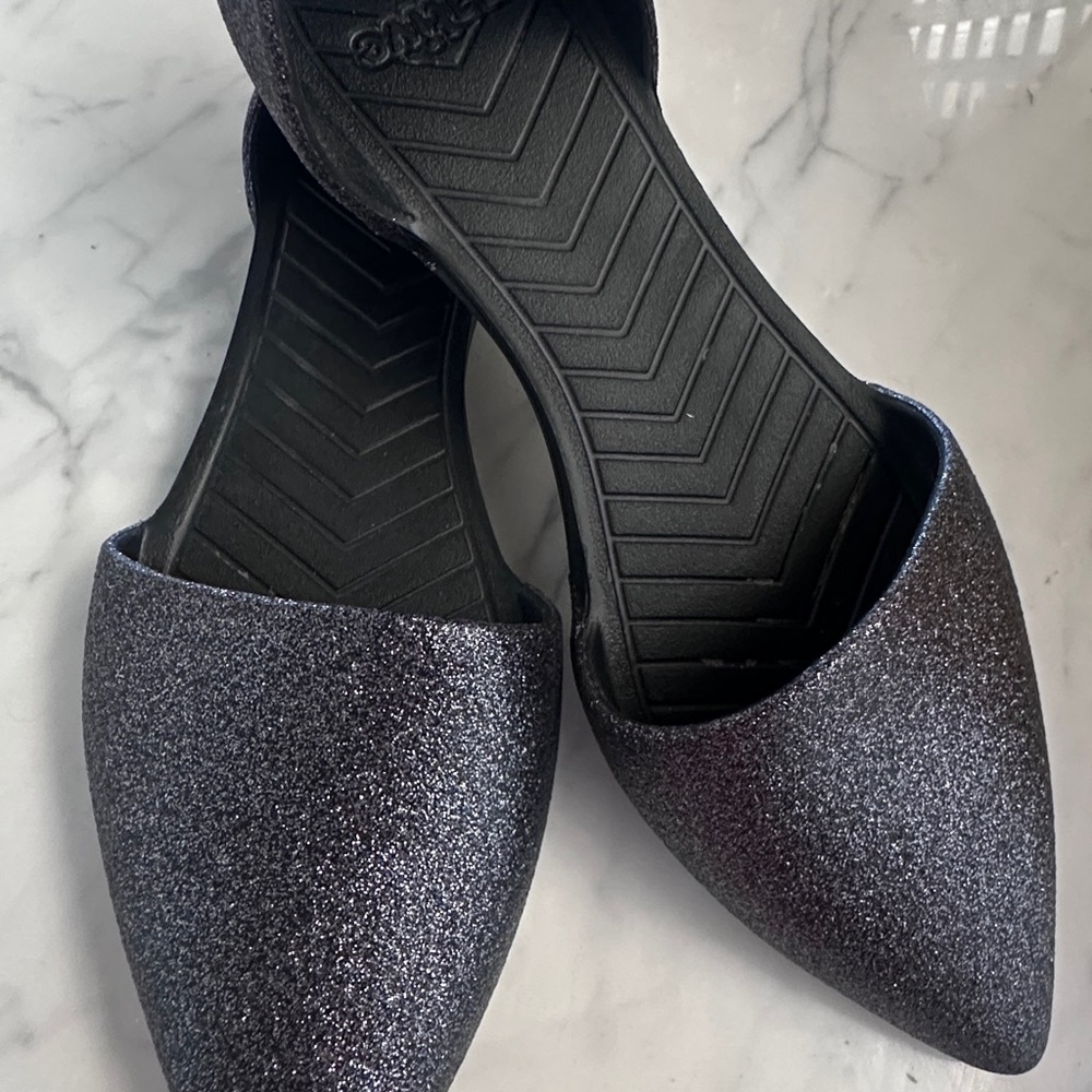 Elegant Black Glitter Women's Flats